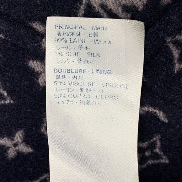 Louis Vuitton Womens Wool Lapel Zip-Up Jacket Dark Blue Size 36 XS Made In Italy - Picture 7 of 8